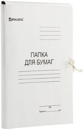 Папка для бумаг с завязками картонная BRAUBERG, 440 г/м2, до 200 листов, 110926