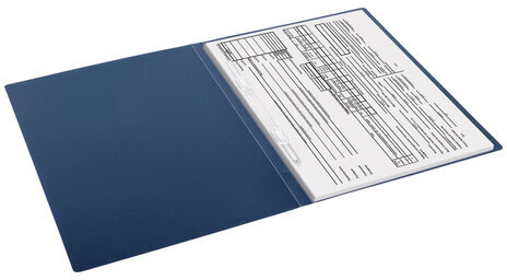 Папка с пластиковым скоросшивателем STAFF, синяя, до 100 листов, 0,5 мм, 229230