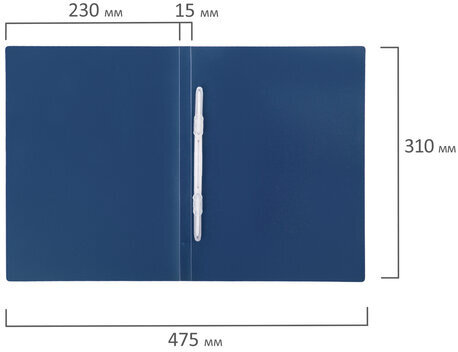 Папка с пластиковым скоросшивателем STAFF, синяя, до 100 листов, 0,5 мм, 229230