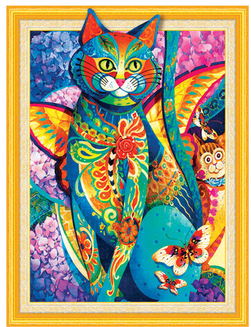 Картина стразами (алмазная мозаика) сияющая 40х50 см, ОСТРОВ СОКРОВИЩ "Восточный кот", без подрамника, 662450