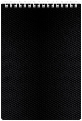 Блокнот А5 (145х205 мм), 80 л., гребень, обложка пластик, клетка, HATBER, &quot;DIAMOND&quot;, черный, 80Б5B1гр_02001