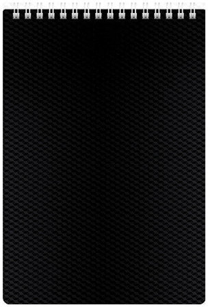 Блокнот А5 (145х205 мм), 80 л., гребень, обложка пластик, клетка, HATBER, "DIAMOND", черный, 80Б5B1гр_02001