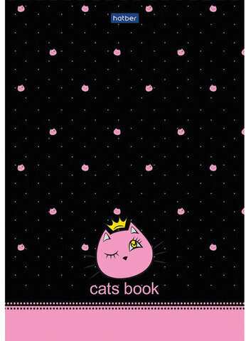 Блокнот А5 (146х205 мм) 50 л., склейка, ламинированная бумага, в точку, HATBER Premium, CATs, 50Б5лA9к