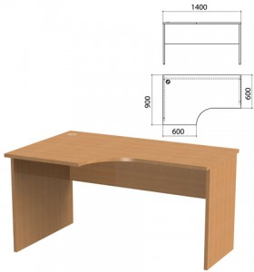 Стол письменный эргономичный &quot;Этюд&quot;, 1400х900х750 мм, левый, бук бавария (КОМПЛЕКТ)