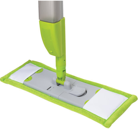 Швабра с флаундером 40 см с распылителем, черенок-рукоятка 122 см, МОП микрофибра (тип К), ЛЮБАША, 603787