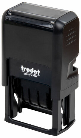 Датер со свободным полем, оттиск 41 х 24 мм, синий, TRODAT 4750 PRINTY 4.0, корпус черный, 141304