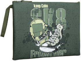 Папка для тетрадей BRAUBERG А4, 1 отделение, полиэстер, на молнии, с ручкой, &quot;SK8&quot;, 270943