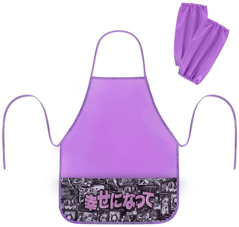 Накидка фартук с нарукавниками для труда BRAUBERG, 3 кармана, 46x54 см, "Anime movie", 272447