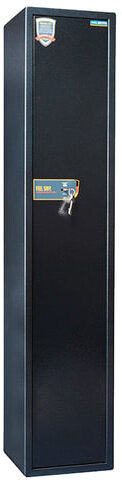 Сейф оружейный VALBERG "Арсенал 148Т", 1480х300х300 мм, 65 кг, на 4 ствола, 1 ключ, 4 полки, трейзер