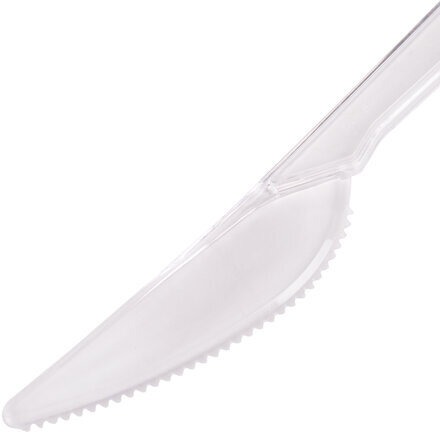 Нож одноразовый пластиковый 180 мм, прозрачный, КОМПЛЕКТ 50 шт., ЭТАЛОН, БЕЛЫЙ АИСТ, 607843