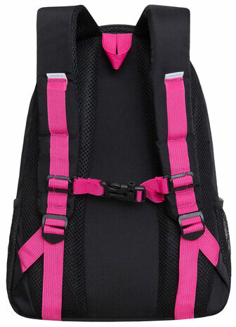 Рюкзак GRIZZLY школьный, укрепленная спинка, 3 отделения, для девочек, CUTE KITTEN, синий, 39х30х20 см, RG-362-1/2