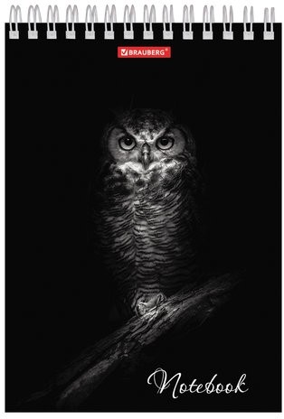 Блокнот А5 (146х205 мм), 60 л., гребень, картон, жесткая подложка, клетка, BRAUBERG, "Животные", 129810