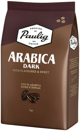 Кофе в зернах PAULIG (Паулиг) &quot;Arabica DARK&quot;, натуральный, 1000 г, вакуумная упаковка, 16608