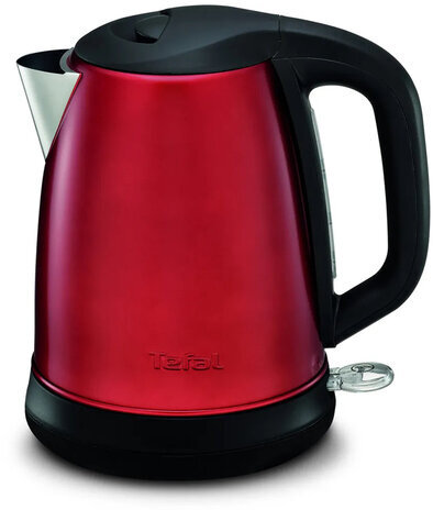 Чайник TEFAL KI270530, 1,7 л, 2400 Вт, закрытый нагревательный элемент, сталь, красный, 7211002431
