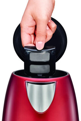 Чайник TEFAL KI270530, 1,7 л, 2400 Вт, закрытый нагревательный элемент, сталь, красный, 7211002431