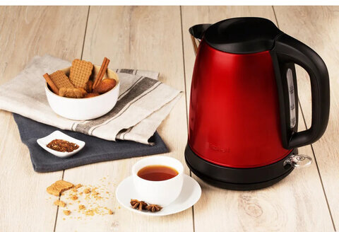 Чайник TEFAL KI270530, 1,7 л, 2400 Вт, закрытый нагревательный элемент, сталь, красный, 7211002431