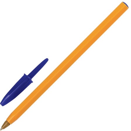 Ручки шариковые BIC "Orange Original Fine", НАБОР 4 шт., СИНИЕ, узел 0,8 мм, линия письма 0,3 мм, пакет, 8308521