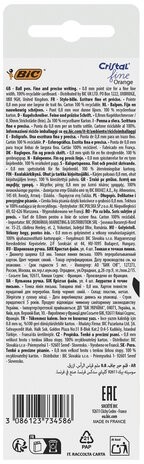 Ручки шариковые BIC "Orange Original Fine", НАБОР 4 шт., СИНИЕ, узел 0,8 мм, линия письма 0,3 мм, пакет, 8308521