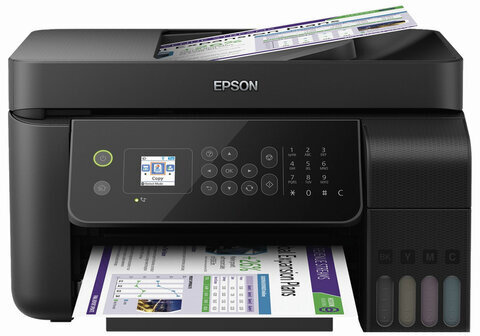 МФУ струйное EPSON L5190 "4 в 1" А4, 33 стр./мин (ч/б), 15 стр./мин (цвет.), 5760х1440, АПД, Wi-Fi, сетевая карта, C11CG85405