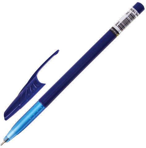 Ручка шариковая масляная BRAUBERG "Oil Base", СИНЯЯ, корпус синий, узел 0,7 мм, линия письма 0,35 мм, 141634