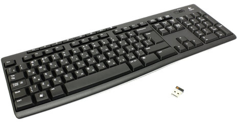 Клавиатура беспроводная LOGITECH K270, 104 клавиши + 8 дополнительных клавиш, мультимедийная, черная, 920-003757