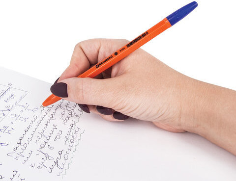 Ручка шариковая BRAUBERG "X-333 Orange", СИНЯЯ, корпус оранжевый, узел 0,7 мм, линия письма 0,35 мм, 142409