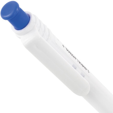 Ручка шариковая масляная автоматическая BRAUBERG "Click White", СИНЯЯ, корпус белый, узел 1 мм, линия письма 0,5 мм, 142713