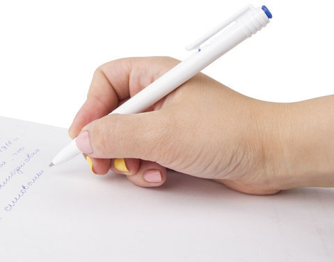 Ручка шариковая масляная автоматическая BRAUBERG "Click White", СИНЯЯ, корпус белый, узел 1 мм, линия письма 0,5 мм, 142713