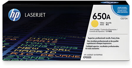 Картридж лазерный HP (CE272A) Color LaserJet Enterprise CP5525, №650A, желтый, оригинальный, ресурс 15000 страниц