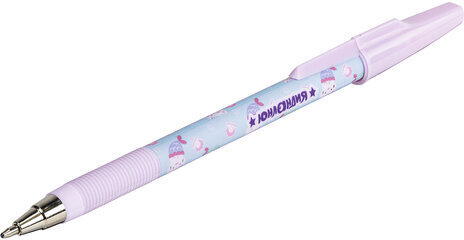 Ручка шариковая ЮНЛАНДИЯ "PURRMAID", синяя, SOFT TOUCH покрытие, узел 0,7 мм, линия письма 0,35 мм, 143731