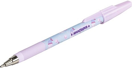 Ручка шариковая ЮНЛАНДИЯ "PURRMAID", синяя, SOFT TOUCH покрытие, узел 0,7 мм, линия письма 0,35 мм, 143731