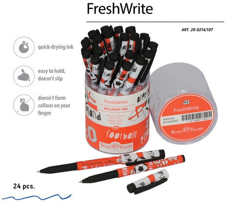 Ручка шариковая BRUNO VISCONTI FreshWrite, СИНЯЯ, "Футбол. Чемпионы. Англия", линия письма 0,5 мм, 20-0214/107