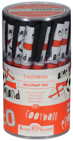 Ручка шариковая BRUNO VISCONTI FreshWrite, СИНЯЯ, "Футбол. Чемпионы. Англия", линия письма 0,5 мм, 20-0214/107