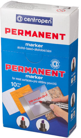 Маркер перманентный CENTROPEN 8566, ЗЕЛЕНЫЙ, круглый наконечник, 2,5 мм, 5 8566 0110