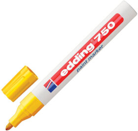 Маркер-краска лаковый EDDING 750, 2-4 мм, ЖЕЛТЫЙ, круглый наконечник, алюминиевый корпус, E-750/5