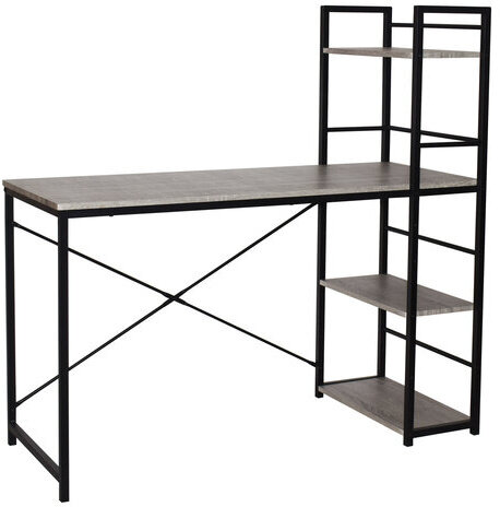 Стол на металлокаркасе BRABIX "LOFT CD-005", 1200х520х1200 мм, 3 полки, цвет дуб антик, 641222