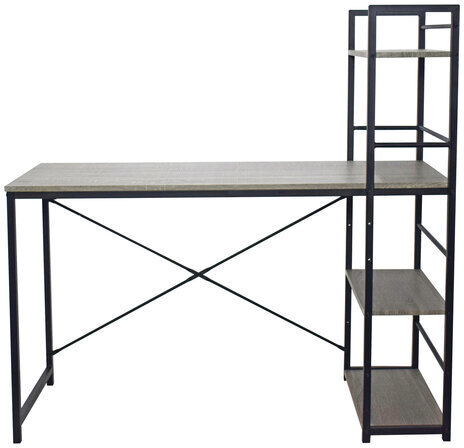 Стол на металлокаркасе BRABIX "LOFT CD-005", 1200х520х1200 мм, 3 полки, цвет дуб антик, 641222