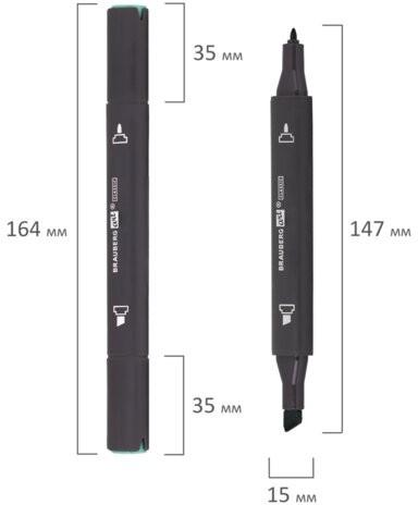 Маркер для скетчинга двусторонний 1 мм - 6 мм BRAUBERG ART CLASSIC, СВЕТЛО-ГОЛУБОЙ (G025), 151783