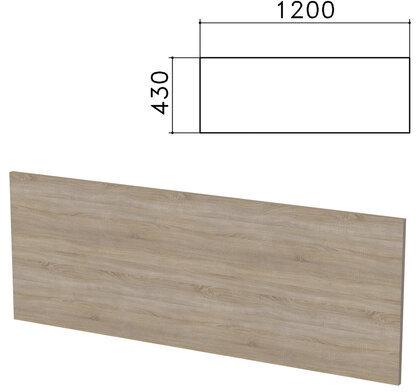 Экран-перегородка "Бюджет", 1200х16х430 мм, БЕЗ ФУРНИТУРЫ, дуб сонома 091, 402666, 402666-091