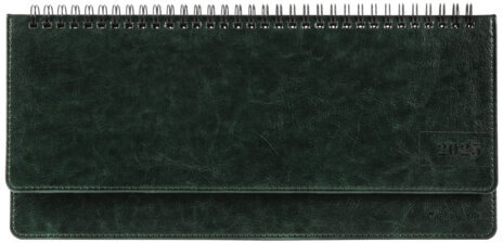 Планинг датированный 2025 305х140 мм BRAUBERG "Imperial", под кожу, зеленый, 115699