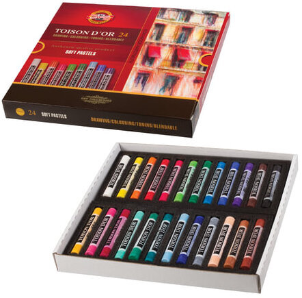 Пастель мягкая художественная KOH-I-NOOR "Toison D'or", 24 цвета, круглое сечение, 8514024005KS
