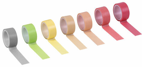 Клейкие WASHI-ленты для декора "ПАСТЕЛЬ", 7 теплых цветов, 15 мм х 3 м, рисовая бумага, ОСТРОВ СОКРОВИЩ, 661700