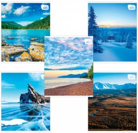 Тетрадь А5, 48 л., BRAUBERG, клетка, обложка картон, ПРИРОДА, 403031