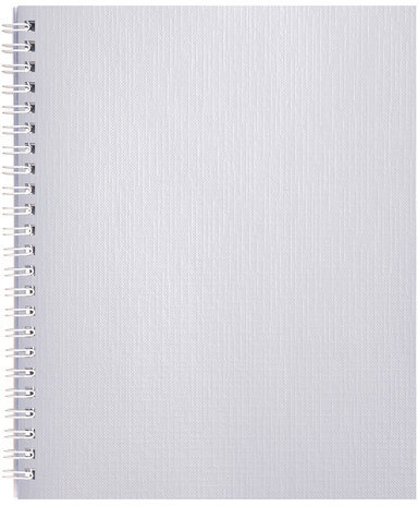 Тетрадь бумвинил, А5, 96 л., гребень, офсет №1, клетка, БЕЛАЯ Metallic, HATBER, 96Т5бвВ1гр