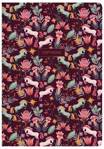 Тетрадь 40 л. в клетку обложка SoftTouch, бежевая бумага 70 г/м2, сшивка, А5 (147х210 мм), ЕДИНОРОГИ, BRAUBERG, 403782