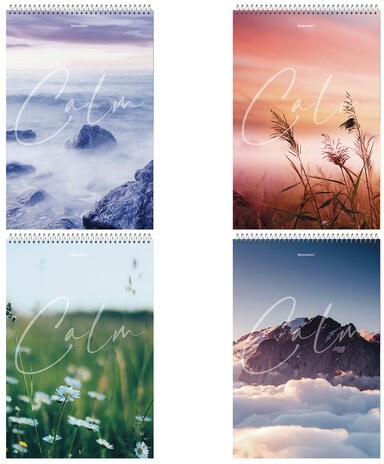 Блокнот БОЛЬШОЙ ФОРМАТ А4 198х297 мм, 80 л., гребень, жесткая подложка, клетка, BRAUBERG, "Calm", 114357