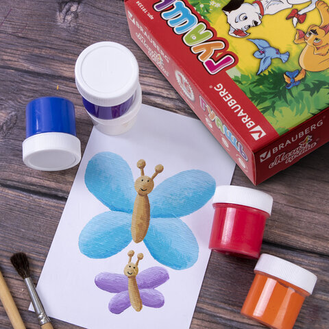 Гуашь BRAUBERG "МАГИЯ ЦВЕТА", 9 цветов по 20 мл, 190556