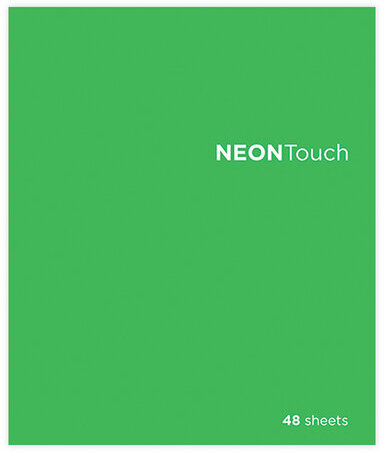 Тетрадь А5 48 л. ПЗБМ, скоба, клетка, Soft Touch, выборочный лак, флуоресцент, НеонТач (Зеленая), 0288, 28886