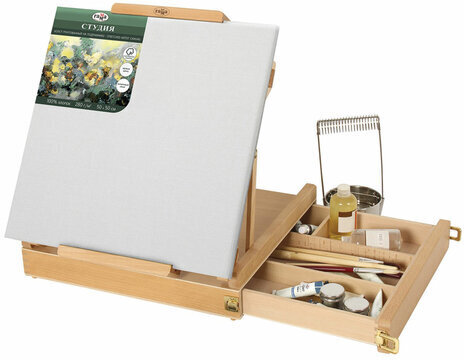 Этюдник настольный ГАММА "Московская палитра", бук, 38х42х13 (65) см, высота холста 86 см, 101018_11