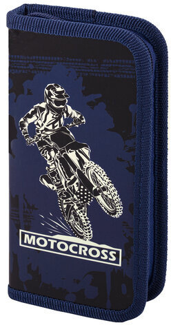 Пенал ПИФАГОР, 1 отделение, ламинированный картон, 19х9 см, "Motocross", 229194
